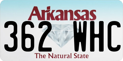 AR license plate 362WHC