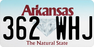 AR license plate 362WHJ