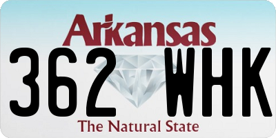 AR license plate 362WHK