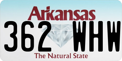 AR license plate 362WHW