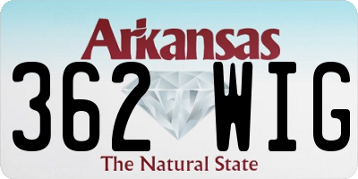 AR license plate 362WIG