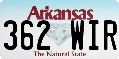 AR license plate 362WIR