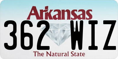 AR license plate 362WIZ