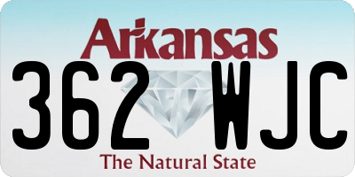 AR license plate 362WJC