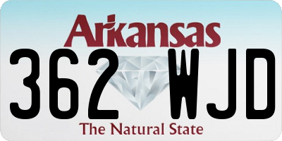 AR license plate 362WJD