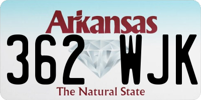 AR license plate 362WJK