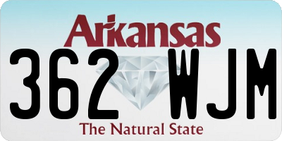 AR license plate 362WJM