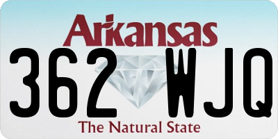 AR license plate 362WJQ