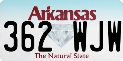 AR license plate 362WJW