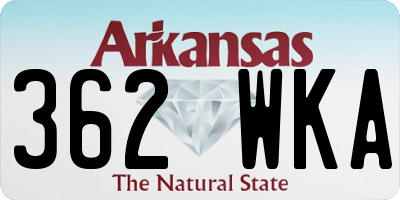 AR license plate 362WKA