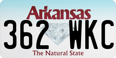 AR license plate 362WKC
