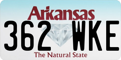 AR license plate 362WKE