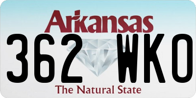 AR license plate 362WKO