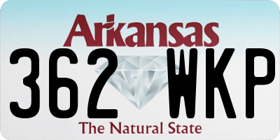 AR license plate 362WKP