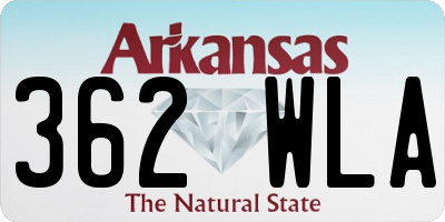 AR license plate 362WLA