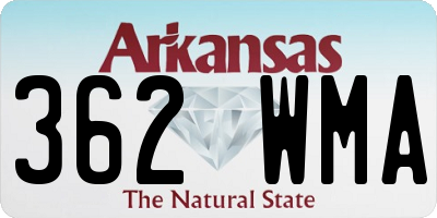 AR license plate 362WMA