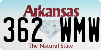 AR license plate 362WMW