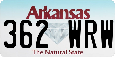 AR license plate 362WRW