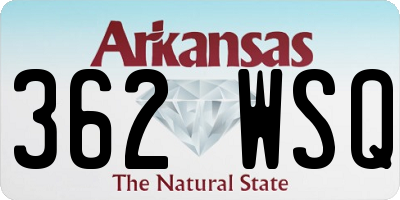 AR license plate 362WSQ