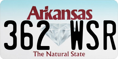 AR license plate 362WSR