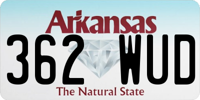 AR license plate 362WUD