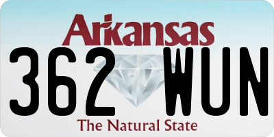 AR license plate 362WUN