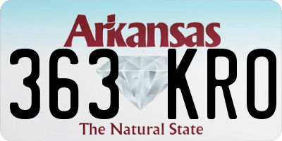AR license plate 363KRO