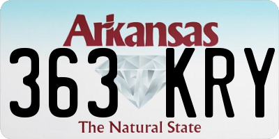 AR license plate 363KRY