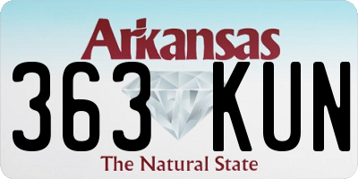 AR license plate 363KUN
