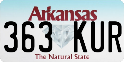 AR license plate 363KUR