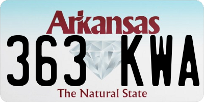 AR license plate 363KWA
