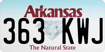 AR license plate 363KWJ
