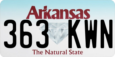 AR license plate 363KWN