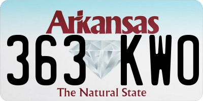 AR license plate 363KWO