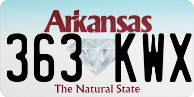 AR license plate 363KWX