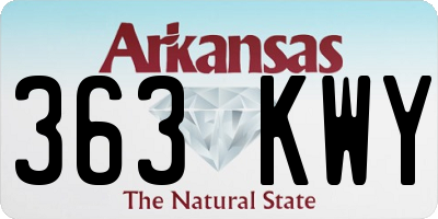 AR license plate 363KWY