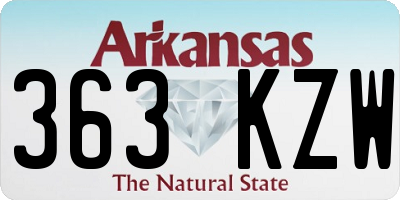 AR license plate 363KZW