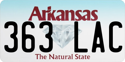 AR license plate 363LAC