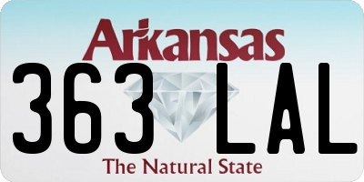 AR license plate 363LAL