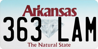 AR license plate 363LAM