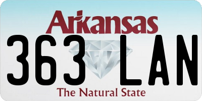 AR license plate 363LAN