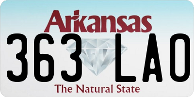 AR license plate 363LAO