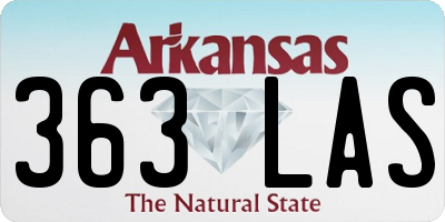 AR license plate 363LAS