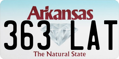 AR license plate 363LAT