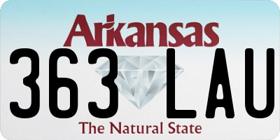 AR license plate 363LAU