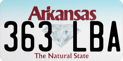 AR license plate 363LBA