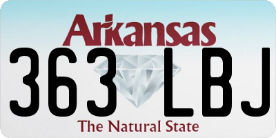 AR license plate 363LBJ