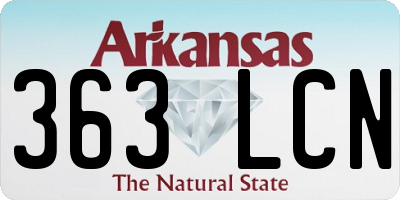 AR license plate 363LCN