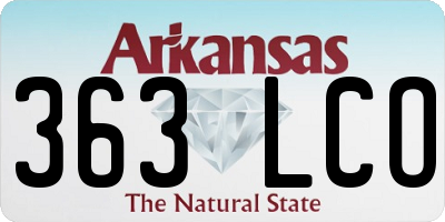 AR license plate 363LCO