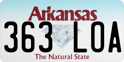 AR license plate 363LOA